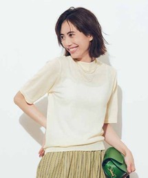 IEDIT 肌心地にこだわった大人上品なシルク混モックネックニットトップス