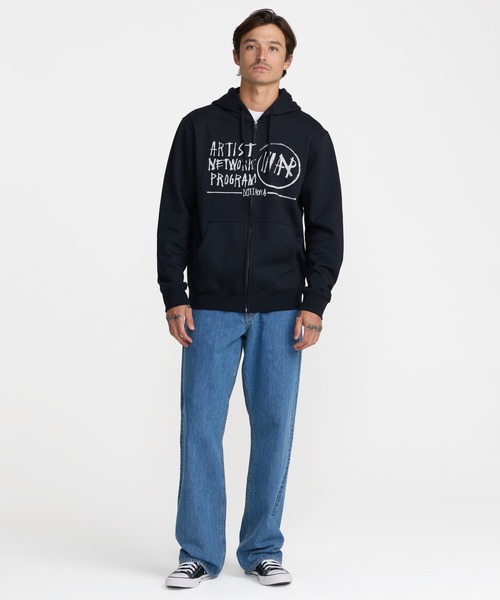 RVCA(ルーカ)の「RVCA メンズ HORTON ANP パーカー 【2026年秋冬モデル】/ルーカジップアップフーディー(パーカー・メンズ・バーガンディー/ブラック・SMALL/MEDIUM/LARGE/X-LARGE)」の10枚目の写真