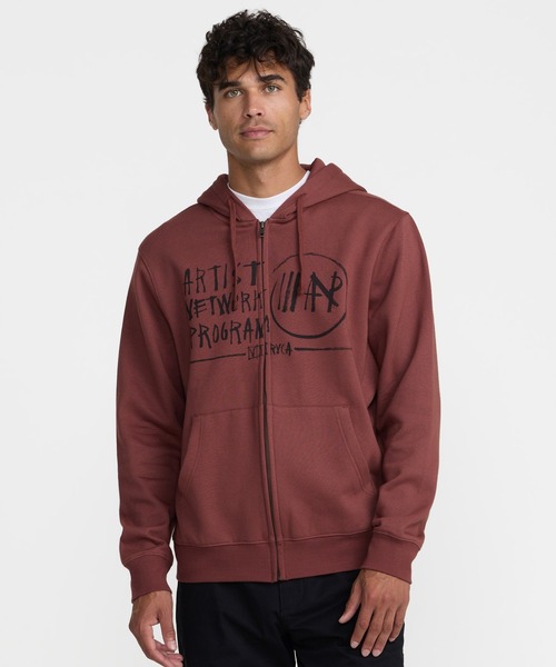 RVCA(ルーカ)の「RVCA メンズ HORTON ANP パーカー 【2026年秋冬モデル】/ルーカジップアップフーディー(パーカー・メンズ・バーガンディー/ブラック・SMALL/MEDIUM/LARGE/X-LARGE)」の11枚目の写真