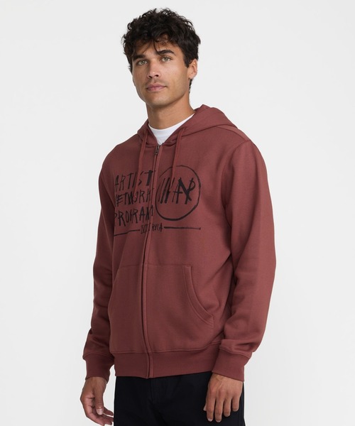 RVCA(ルーカ)の「RVCA メンズ HORTON ANP パーカー 【2026年秋冬モデル】/ルーカジップアップフーディー(パーカー・メンズ・バーガンディー/ブラック・SMALL/MEDIUM/LARGE/X-LARGE)」の5枚目の写真