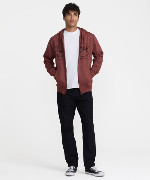 RVCA(ルーカ)の「RVCA メンズ HORTON ANP パーカー 【2026年秋冬モデル】/ルーカジップアップフーディー(パーカー・メンズ・バーガンディー/ブラック・SMALL/MEDIUM/LARGE/X-LARGE)」の7枚目の写真