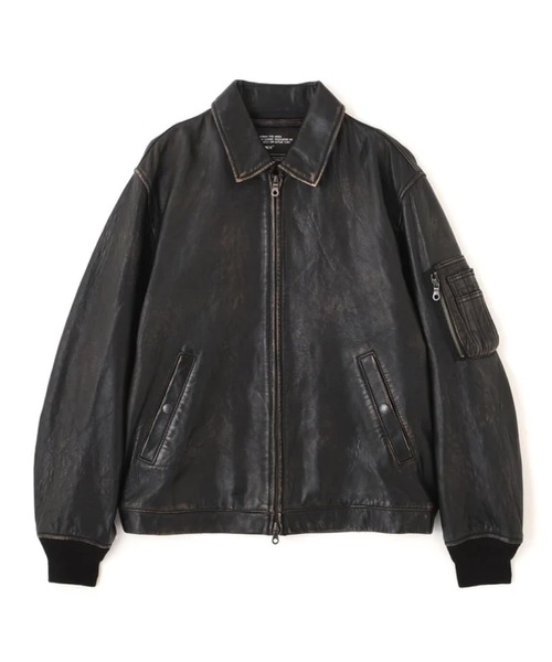 AVIREX(アヴィレックス)の「AVIREX -CL LEATHER JKT FLY FOR NAVY(ライダースジャケット・メンズ・ブラック・L/M/XL)」の2枚目の写真
