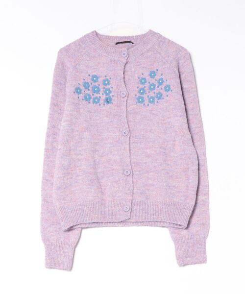 Ritzy(リッツィー)の「花柄刺繍 クルーネック ニットカーディガン(カーディガン/ボレロ・レディース・アイボリー/ダークグレー/グレー/パープル・FREE)」の10枚目の写真