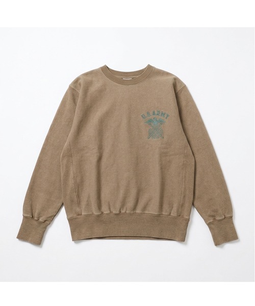 HOUSTON(ヒューストン)の「HOUSTON ピグメントリバーススウェット(ARMY)(スウェット・メンズ・ブラウン/ブルー/ブラック/ワイン・MEDIUM/X-LARGE/XX-LARGE/LARGE)」の2枚目の写真