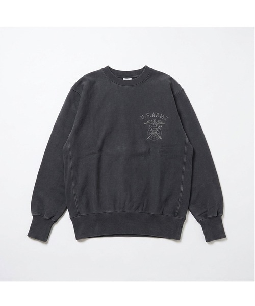 HOUSTON(ヒューストン)の「HOUSTON ピグメントリバーススウェット(ARMY)(スウェット・メンズ・ブラウン/ブルー/ブラック/ワイン・MEDIUM/X-LARGE/XX-LARGE/LARGE)」の1枚目の写真