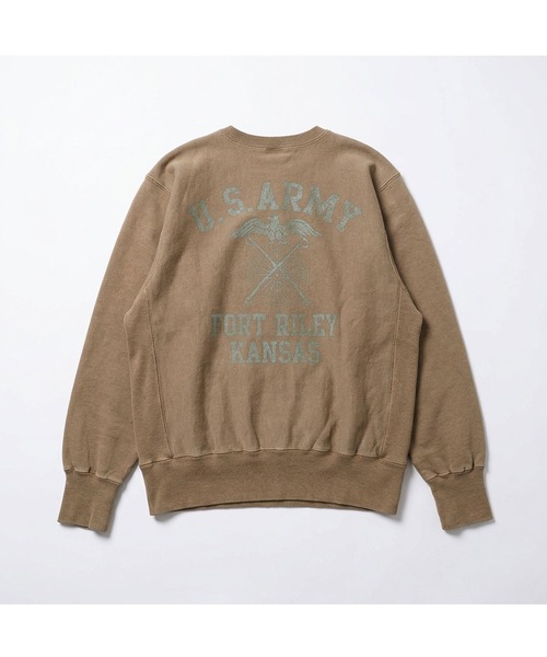 HOUSTON(ヒューストン)の「HOUSTON ピグメントリバーススウェット(ARMY)(スウェット・メンズ・ブラウン/ブルー/ブラック/ワイン・MEDIUM/X-LARGE/XX-LARGE/LARGE)」の6枚目の写真