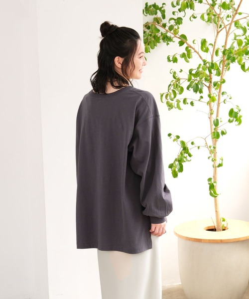 LEPSIM(レプシィム)の「【産前・産後対応】マタニティ/フォトプリント長袖T 1069220(マタニティウェア/グッズ・レディース・チャコールグレー/オフホワイト・FREE)」の5枚目の写真