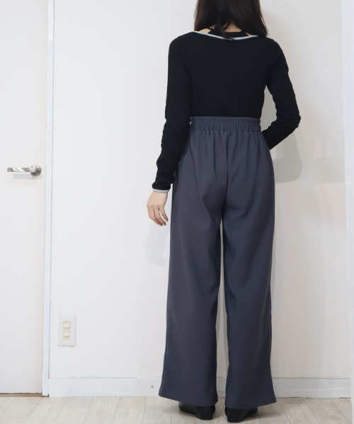 DISKEEN SURE(ディスキーンシュアー)の「インスタイルが即映える!ジャージタッチウエストリボンワイドパンツ(その他パンツ・レディース・キャメル/ブラック/ブラウン/グレー・FREE)」の12枚目の写真