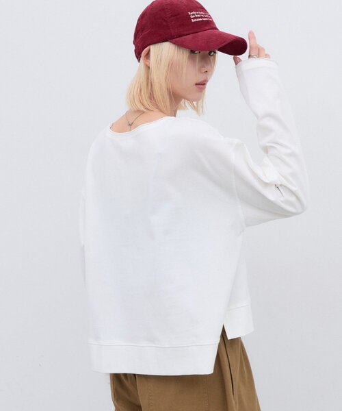 CIAOPANIC TYPY(チャオパニックティピー)の「∴ふんわりタッチカレッジロゴTee(Tシャツ/カットソー・レディース・ホワイト/オフホワイト/グリーン・ONE SIZE)」の20枚目の写真