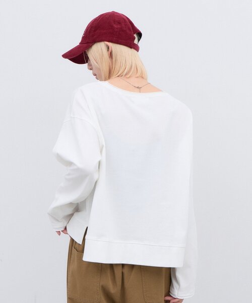 CIAOPANIC TYPY(チャオパニックティピー)の「∴ふんわりタッチカレッジロゴTee(Tシャツ/カットソー・レディース・ホワイト/オフホワイト/グリーン・ONE SIZE)」の21枚目の写真