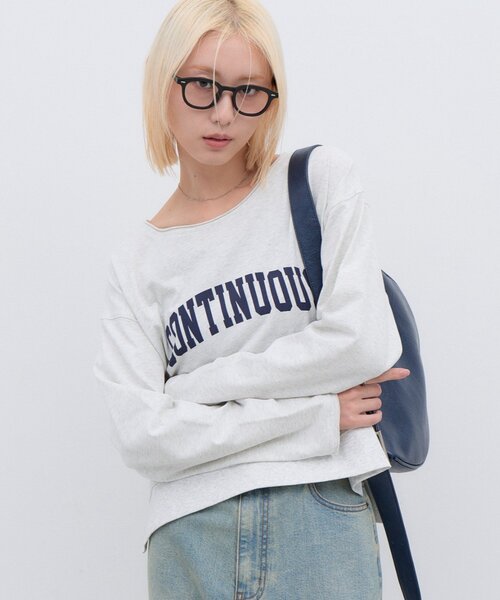 CIAOPANIC TYPY(チャオパニックティピー)の「∴ふんわりタッチカレッジロゴTee(Tシャツ/カットソー・レディース・ホワイト/オフホワイト/グリーン・ONE SIZE)」の17枚目の写真
