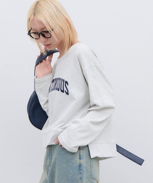 CIAOPANIC TYPY(チャオパニックティピー)の「∴ふんわりタッチカレッジロゴTee(Tシャツ/カットソー・レディース・ホワイト/オフホワイト/グリーン・ONE SIZE)」の18枚目の写真