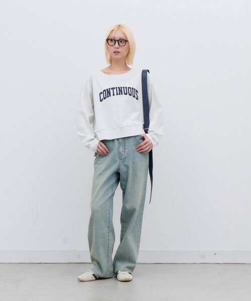 CIAOPANIC TYPY（チャオパニックティピー）の「∴ふんわりタッチカレッジロゴTee（Tシャツ/カットソー・レディース・ホワイト/オフホワイト/グリーン・ONE SIZE）」の12枚目の写真