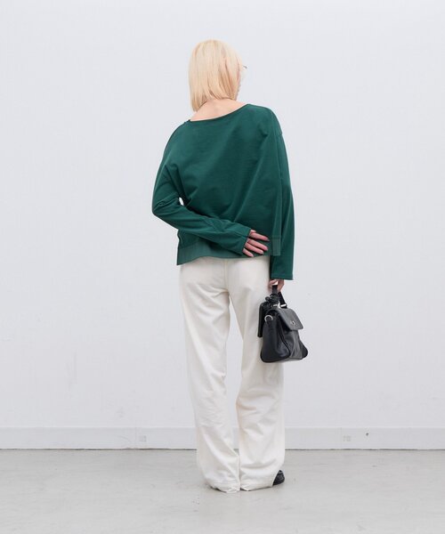 CIAOPANIC TYPY（チャオパニックティピー）の「∴ふんわりタッチカレッジロゴTee（Tシャツ/カットソー・レディース・ホワイト/オフホワイト/グリーン・ONE SIZE）」の6枚目の写真