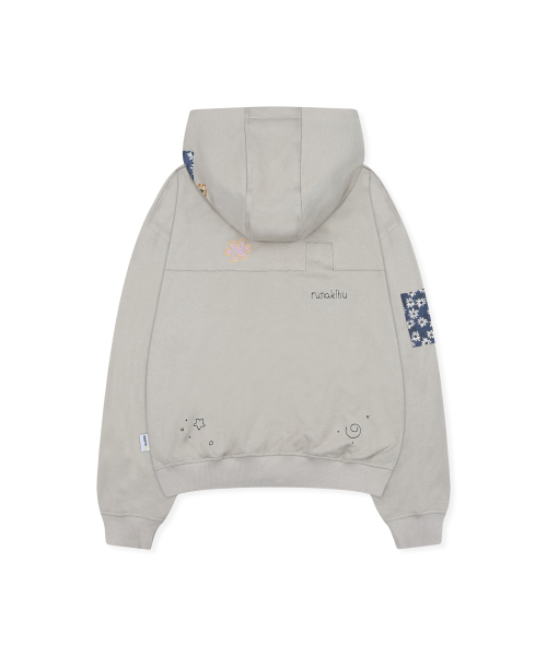 RuNaKi'Hu'(ルナキフ)の「WXJ058 コミチ 花柄配色フードジップアップ (DARK BEIGE)(パーカー・レディース・その他・1/2)」の5枚目の写真