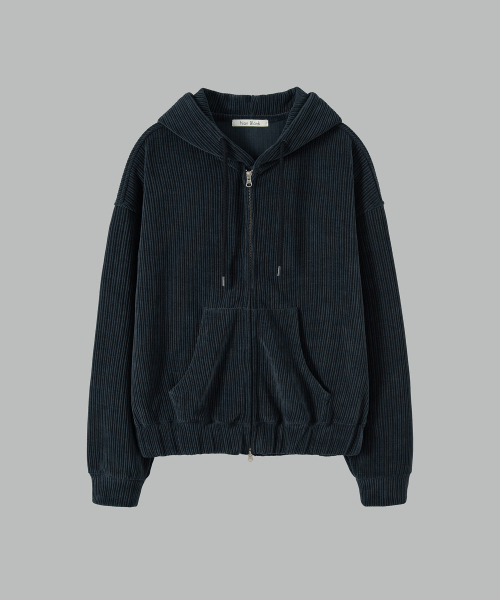 NONBLANK(ノンブランク)の「ベロアコーデュロイ クロップドフーディ ジップアップ_NAVY(パーカー・メンズ・その他・MEDIUM/LARGE/X-LARGE)」の1枚目の写真