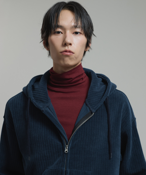 NONBLANK(ノンブランク)の「ベロアコーデュロイ クロップドフーディ ジップアップ_NAVY(パーカー・メンズ・その他・MEDIUM/LARGE/X-LARGE)」の7枚目の写真