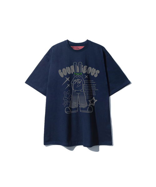 SUPERLATIVE(スーパーラティブ)の「S/P HIP RABBIT オーバーサイズ 半袖 (SOS2-5SP154)(Tシャツ/カットソー・レディース・ホワイト/ライトグレー/ブラック/ネイビー・MEDIUM/X-LARGE/LARGE)」の4枚目の写真