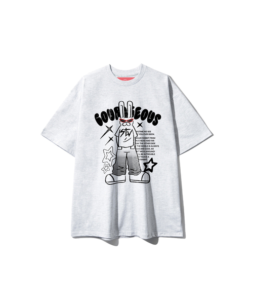 SUPERLATIVE(スーパーラティブ)の「S/P HIP RABBIT オーバーサイズ 半袖 (SOS2-5SP154)(Tシャツ/カットソー・レディース・ホワイト/ライトグレー/ブラック/ネイビー・MEDIUM/X-LARGE/LARGE)」の3枚目の写真