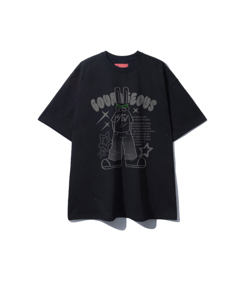 SUPERLATIVE(スーパーラティブ)の「S/P HIP RABBIT オーバーサイズ 半袖 (SOS2-5SP154)(Tシャツ/カットソー・レディース・ホワイト/ライトグレー/ブラック/ネイビー・MEDIUM/X-LARGE/LARGE)」の5枚目の写真
