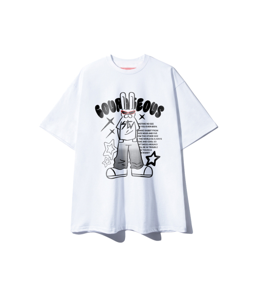 SUPERLATIVE(スーパーラティブ)の「S/P HIP RABBIT オーバーサイズ 半袖 (SOS2-5SP154)(Tシャツ/カットソー・レディース・ホワイト/ライトグレー/ブラック/ネイビー・MEDIUM/X-LARGE/LARGE)」の6枚目の写真