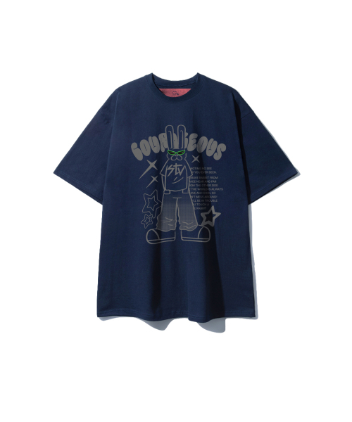 SUPERLATIVE(スーパーラティブ)の「S/P HIP RABBIT オーバーサイズ 半袖 (SOS2-5SP154)(Tシャツ/カットソー・レディース・ホワイト/ライトグレー/ブラック/ネイビー・MEDIUM/X-LARGE/LARGE)」の7枚目の写真