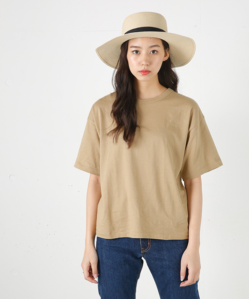 MOUSSY（マウジー）の「HALF SLEEVE TEE J（Tシャツ/カットソー・レディース・ホワイト/ライトブラック/レッド/ベージュ・FREE）」の3枚目の写真