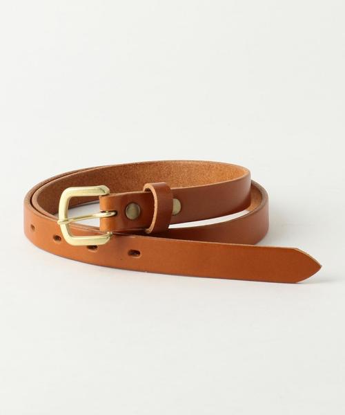 coen（コーエン）の「栃木レザーナローベルト（ベルト・レディース・ブラウン/ダークブラウン/レッド・FREE）」の8枚目の写真