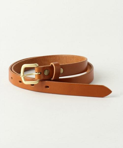 coen（コーエン）の「栃木レザーナローベルト（ベルト・レディース・ブラウン/ダークブラウン/レッド・FREE）」の4枚目の写真