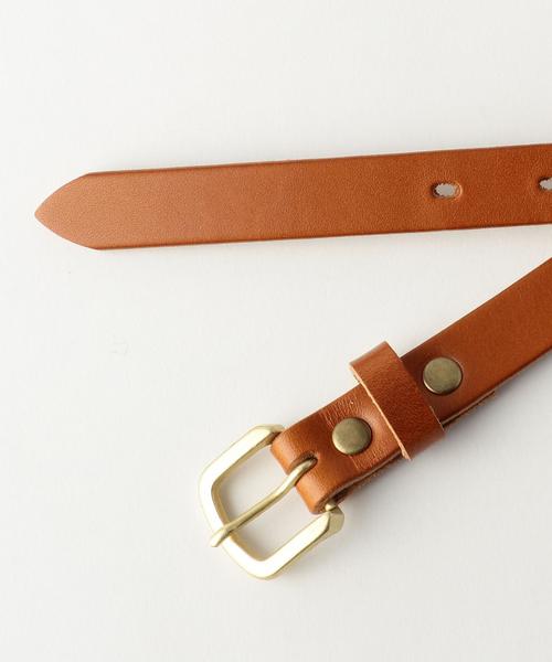 coen（コーエン）の「栃木レザーナローベルト（ベルト・レディース・ブラウン/ダークブラウン/レッド・FREE）」の5枚目の写真