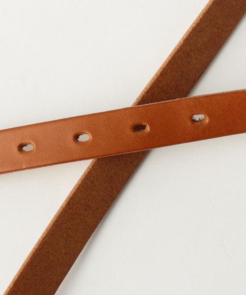 coen（コーエン）の「栃木レザーナローベルト（ベルト・レディース・ブラウン/ダークブラウン/レッド・FREE）」の6枚目の写真