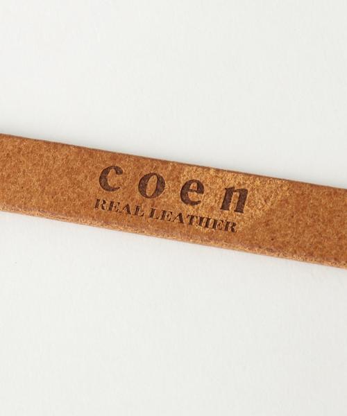 coen（コーエン）の「栃木レザーナローベルト（ベルト・レディース・ブラウン/ダークブラウン/レッド・FREE）」の7枚目の写真