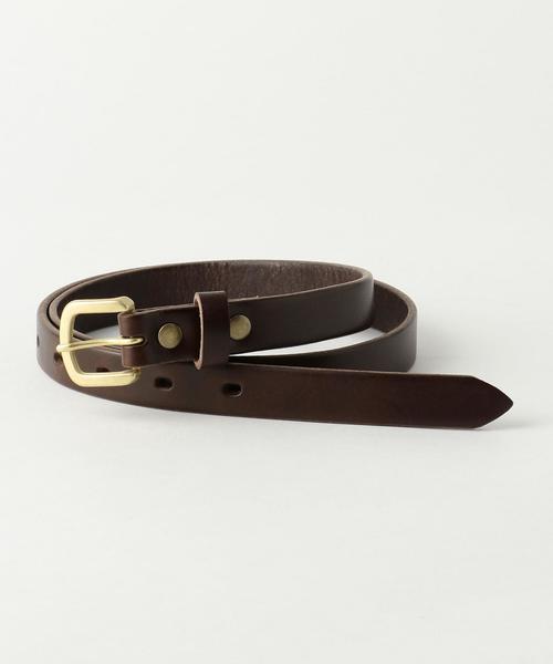 coen（コーエン）の「栃木レザーナローベルト（ベルト・レディース・ブラウン/ダークブラウン/レッド・FREE）」の10枚目の写真