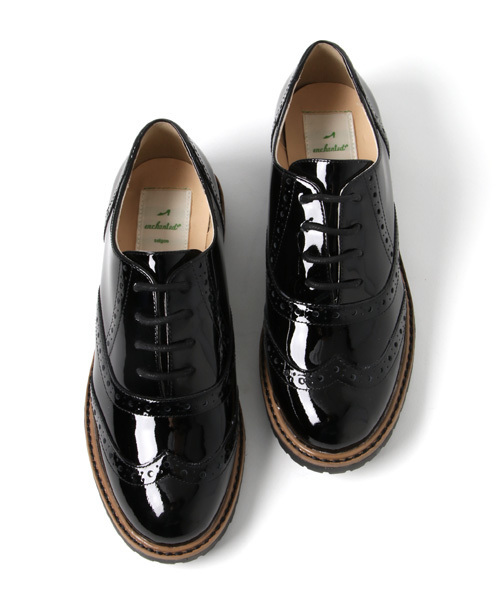 enchanted(エンチャンテッド)の「【enchanted】ウィングチップタンクレースアップ / 15108(モカシン/デッキシューズ・レディース・ブラック・24.5/24/23/22.5/23.5)」の5枚目の写真