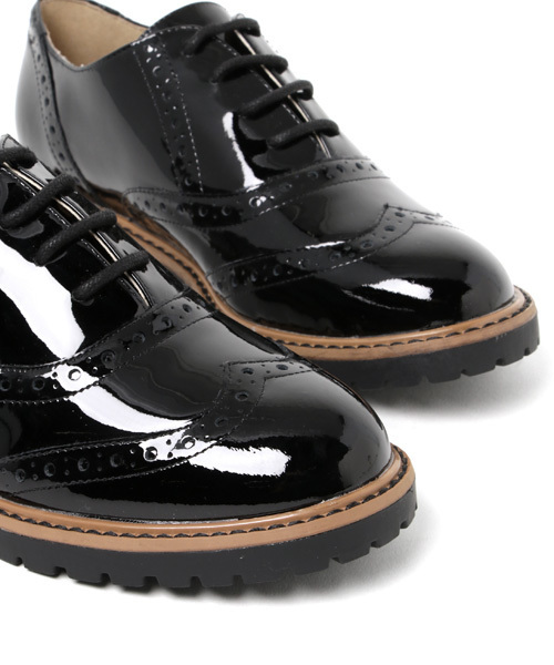 enchanted(エンチャンテッド)の「【enchanted】ウィングチップタンクレースアップ / 15108(モカシン/デッキシューズ・レディース・ブラック・24.5/24/23/22.5/23.5)」の6枚目の写真