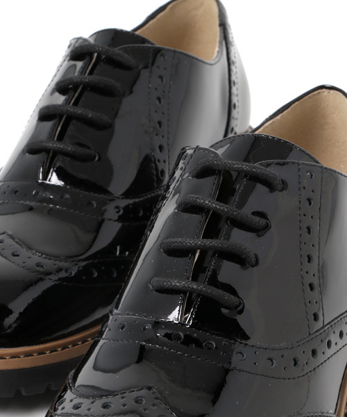 enchanted(エンチャンテッド)の「【enchanted】ウィングチップタンクレースアップ / 15108(モカシン/デッキシューズ・レディース・ブラック・24.5/24/23/22.5/23.5)」の7枚目の写真