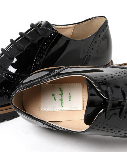 enchanted(エンチャンテッド)の「【enchanted】ウィングチップタンクレースアップ / 15108(モカシン/デッキシューズ・レディース・ブラック・24.5/24/23/22.5/23.5)」の8枚目の写真
