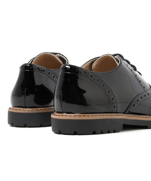 enchanted(エンチャンテッド)の「【enchanted】ウィングチップタンクレースアップ / 15108(モカシン/デッキシューズ・レディース・ブラック・24.5/24/23/22.5/23.5)」の2枚目の写真