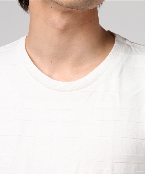 VENCEEXCHANGE（ヴァンスエクスチェンジ）の「オルテガジャガード切り替えT              （Tシャツ/カットソー・メンズ・ホワイト/ブルー/ベビーピンク・MEDIUM/LARGE）」の5枚目の写真