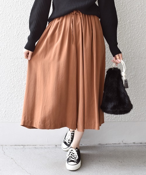 SHIPS Days(シップスデイズ)の「SHIPS Days: ツイル スカーチョ(その他パンツ・レディース・ピンクゴールド/ブラック/キャメル・ONE SIZE)」の1枚目の写真