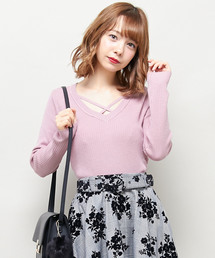 INGNI | 12G総針リブFクロスニット/レディース-2017AW-(ニット/セーター)