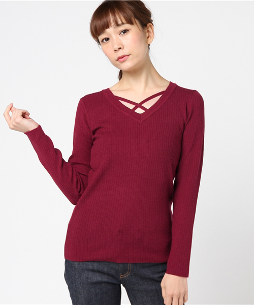 INGNI（イング）の「12G総針リブFクロスニット/レディース-2017AW-（ニット/セーター・レディース・オフホワイト/ブラック/グレー/グリーン/マスタード/ピンク/ボルドー/その他・MEDIUM）」の20枚目の写真