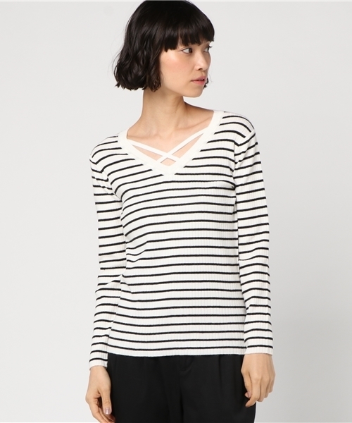 INGNI（イング）の「12G総針リブFクロスニット/レディース-2017AW-（ニット/セーター・レディース・オフホワイト/ブラック/グレー/グリーン/マスタード/ピンク/ボルドー/その他・MEDIUM）」の21枚目の写真