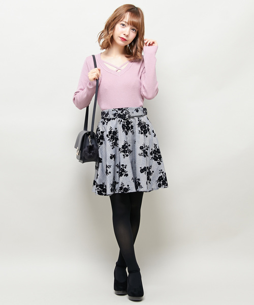 INGNI（イング）の「12G総針リブFクロスニット/レディース-2017AW-（ニット/セーター・レディース・オフホワイト/ブラック/グレー/グリーン/マスタード/ピンク/ボルドー/その他・MEDIUM）」の11枚目の写真