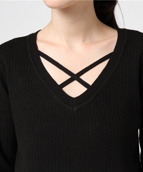 INGNI（イング）の「12G総針リブFクロスニット/レディース-2017AW-（ニット/セーター・レディース・オフホワイト/ブラック/グレー/グリーン/マスタード/ピンク/ボルドー/その他・MEDIUM）」の17枚目の写真