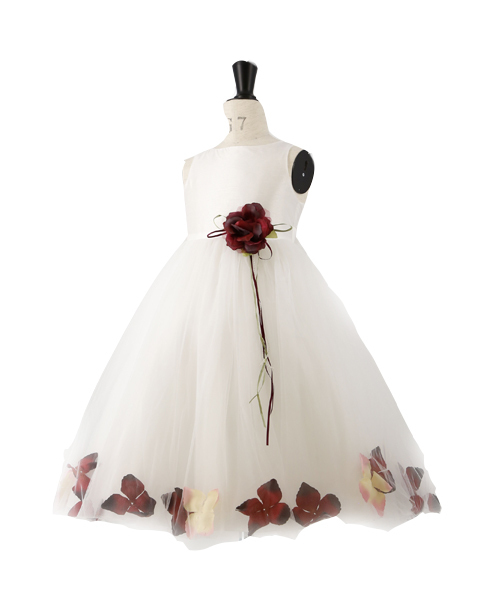 Catherine Cottage（キャサリンコテージ）の「花びら揺れるロマンティックドレス（ドレス・キッズ・グリーン/ピンク/ボルドー/ホワイト/イエロー/コーラルピンク/ライラック/パープル/ブルー・140/130/150/110/120/100/130L/160/120L/160L/140L）」の9枚目の写真