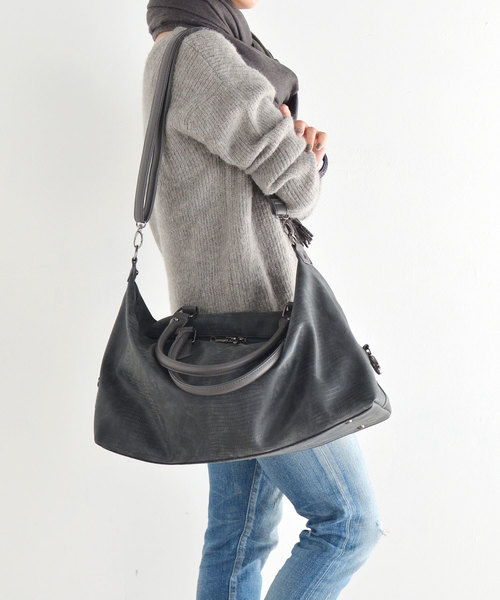 VitaFelice（ヴィータフェリーチェ）の「リザード型押し2wayボストンバッグ（ボストンバッグ・メンズ・ブラック/チャコールグレー/ネイビー/ライトグレー・FREE）」の19枚目の写真