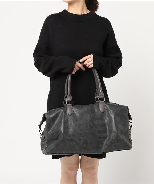 VitaFelice（ヴィータフェリーチェ）の「リザード型押し2wayボストンバッグ（ボストンバッグ・メンズ・ブラック/チャコールグレー/ネイビー/ライトグレー・FREE）」の14枚目の写真