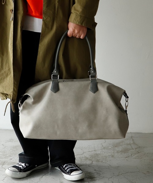 VitaFelice（ヴィータフェリーチェ）の「リザード型押し2wayボストンバッグ（ボストンバッグ・メンズ・ブラック/チャコールグレー/ネイビー/ライトグレー・FREE）」の4枚目の写真