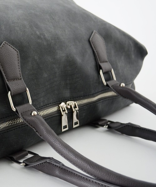 VitaFelice（ヴィータフェリーチェ）の「リザード型押し2wayボストンバッグ（ボストンバッグ・メンズ・ブラック/チャコールグレー/ネイビー/ライトグレー・FREE）」の8枚目の写真